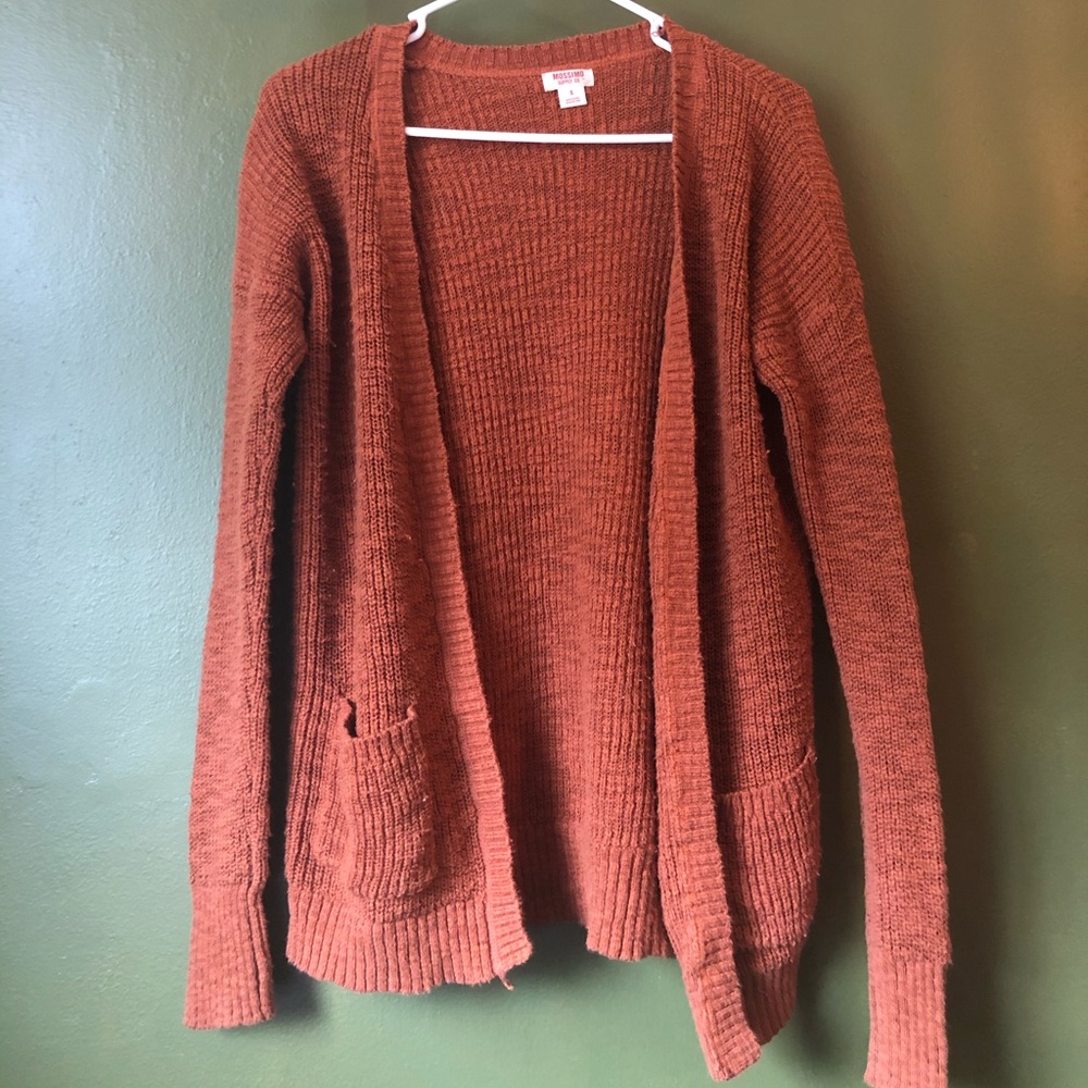 Orange knit cardigan